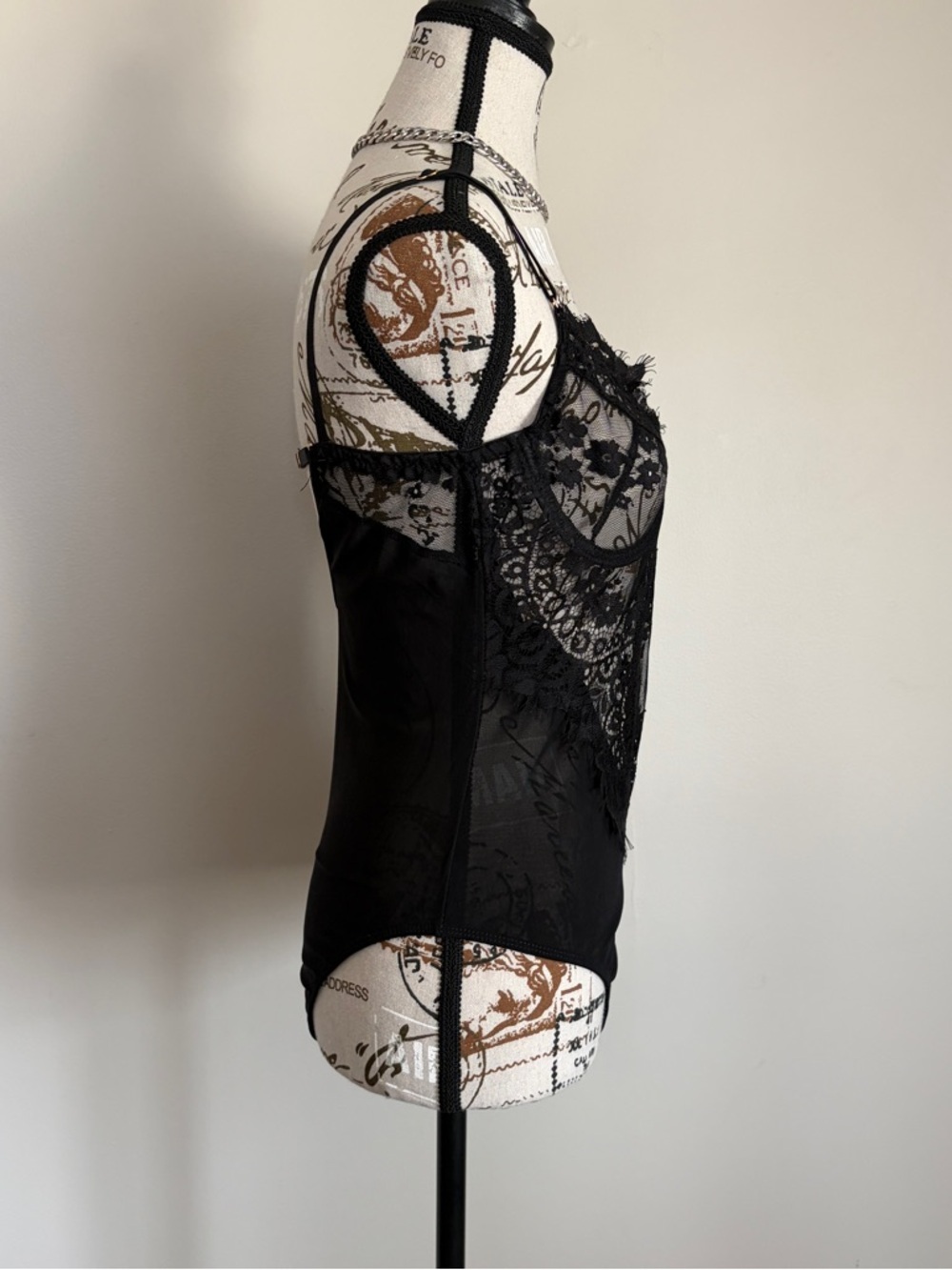 Blashe black lace semi sheer lingerie bodysuit NWT - Picture 2 of 12